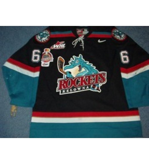 Custom WHL Kelowna Rockets 02 03 Tomas Slovak Road Hockey Jersey Black